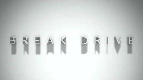 Break drive 3D title animation with shadows on a white background Video stock 296917663