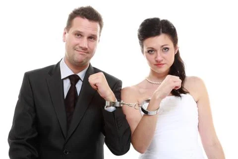 Break up ending relationship between husband and wife. couple in divorce cris Stock Photos