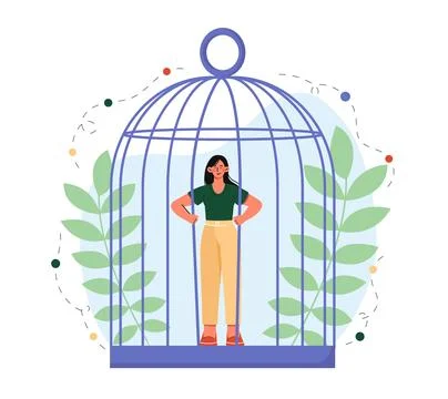 Break free from cage vector Stock Illustration