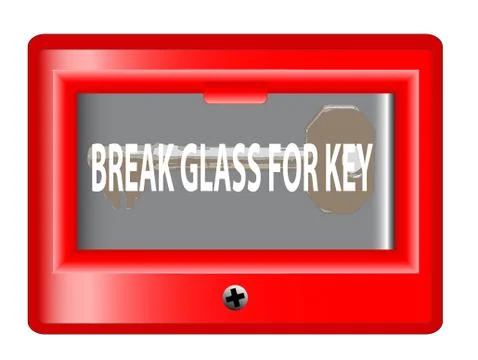 Break glass for key Stock Illustration
