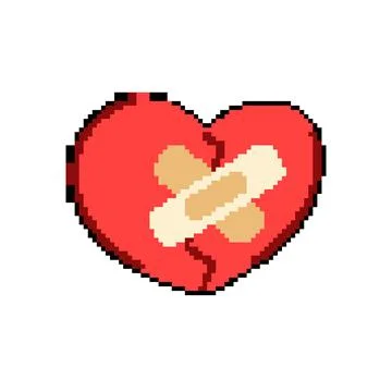 Break heart broken pixel art vector illustration 스톡 일러스트