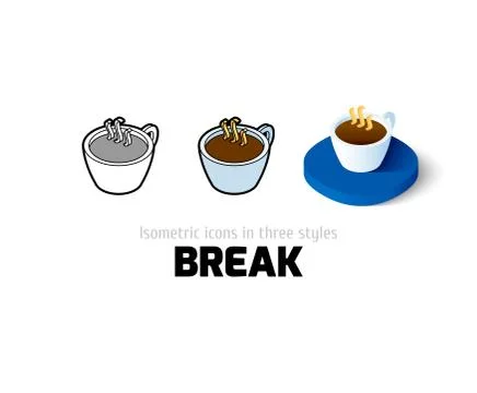 Break icon in different style Stock Illustration