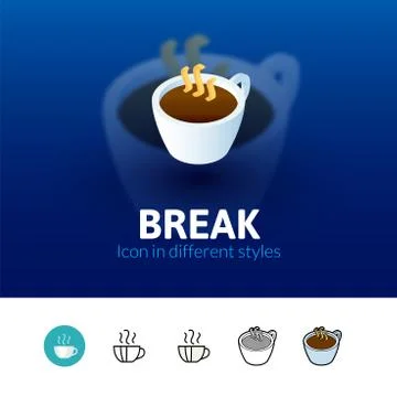 Break icon in different style Stock Illustration