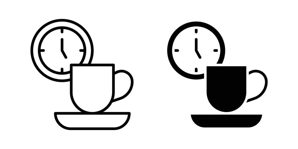 Break icon linear versions pack on white background Illustrazione stock