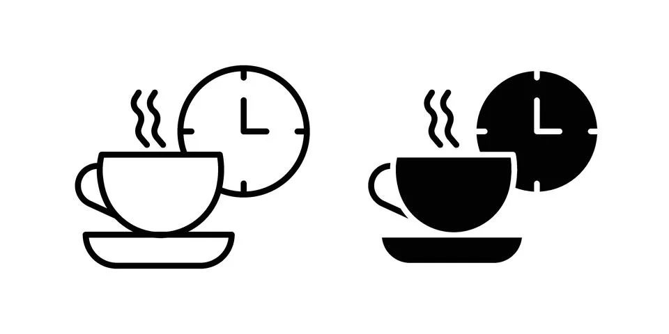 Break icon set modern line and solid style collection. Stockillustratie