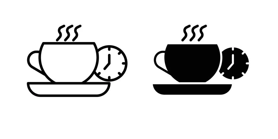 Break icon set modern line and solid style collection. Stock Illustration