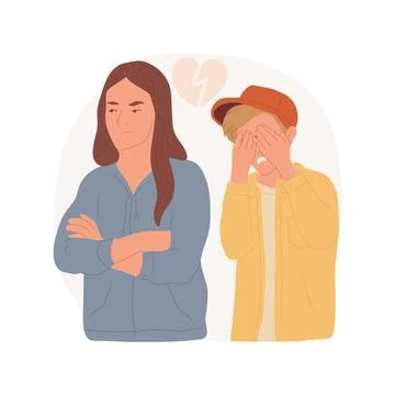 Break up isolated cartoon vector illustration. Ilustración de archivo