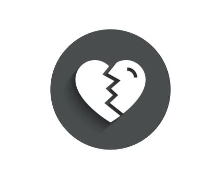 Break up Love simple icon. Divorce sign. Stock Illustration