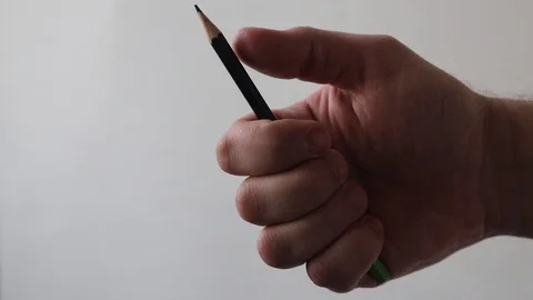 Break pencil with hand Stock Footage 123669947