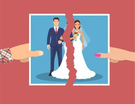 Break up of relationship. Stock Illustration