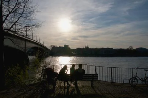 Break at the river Foto stock