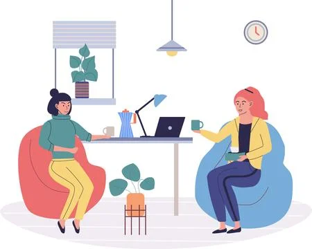 Break room. Take time to relax and unwind in cozy break room. Find relaxation Illustrazione stock