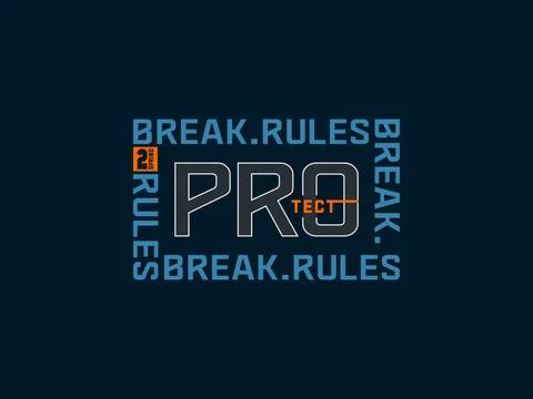 Break rules, design t-shirt streetwear clothing, vector typography, perfect.. Stock Illustration