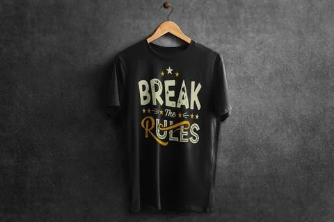 Break The Rules Retro Grunge Typography Design Stock Illustration