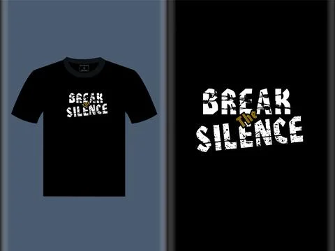 Break the Silence Vector T-Shirt Design 스톡 일러스트