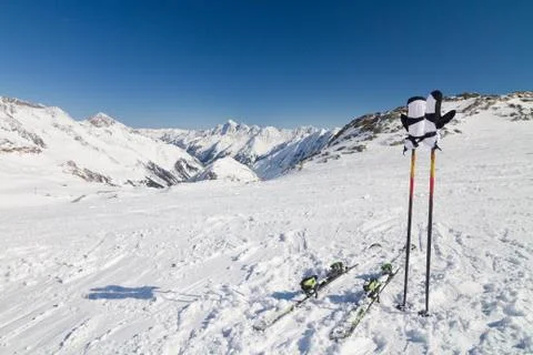 Break at ski slope Stock Photos