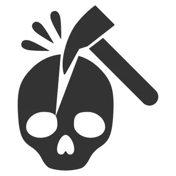 Break Skull Flat Vector Icon Illustrazione stock