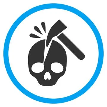 Break Skull Rounded Vector Icon Illustrazione stock