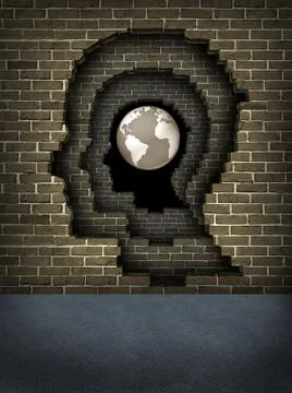 Break through the walls to success Stock Illustration