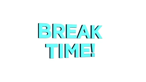 Break time 3d text animation with word rotating effect. streaming and broad.. Stock Footage 313821908