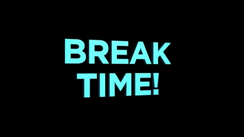 Break time 3d text animation with word rotating effect. streaming and broad.. Stock Footage 313821909