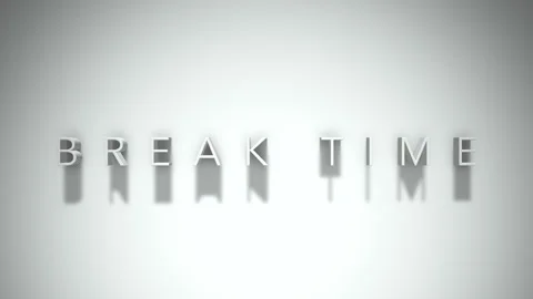 Break time 3D title animation with shadows on a white background Stock Footage 296905445