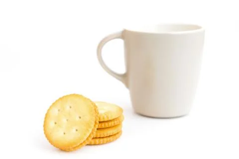 Break time and coffee cup  isolated on white Stock Photos