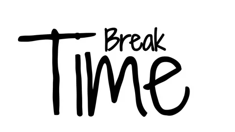 Break time animated handwritten text typography on white background. Stock Footage 346801036
