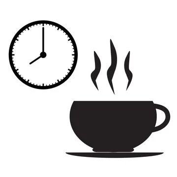 Break time icon on white background. coffee time sign. tea time symbol. Stock Illustration