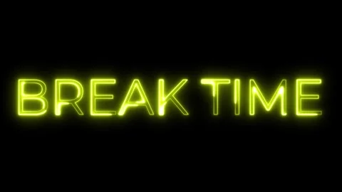 Break Time Neon Text Animation Video stock 318335720