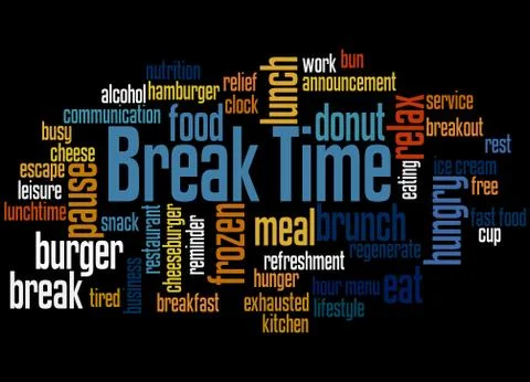Break Time, word cloud concept Stock Illustration