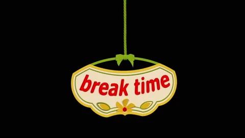 Break time.3d animation break time symbol. promotional item. 4k Stock Footage 195467167