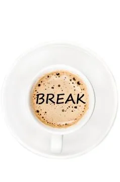 Break word on coffee Stock Photos