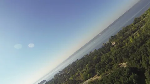 Breakage and falling of drone plane.Real Plane crashes into  tree. POV clip Stock Footage 55545533