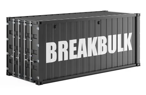 Breakbulk concept with cargo shipping container. 3D rendering Stock Illustration