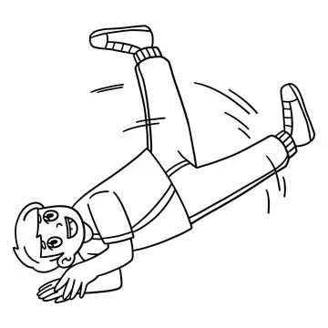 Breakdance B Boy Performing a Windmill Isolated Stock Illustration