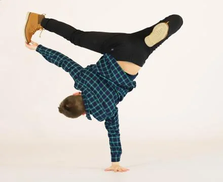 Breakdance dancer on a light background Stock Photos