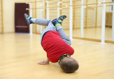 Breakdance kid in action Foto stock