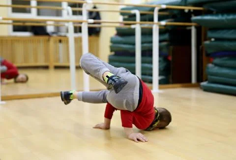 Breakdance kid in action Stock Photos
