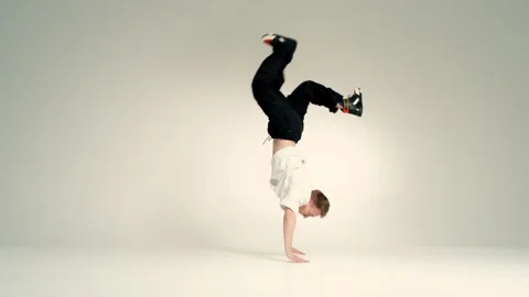 Breakdance One Arm Handstand Freeze Stock Footage 345601796