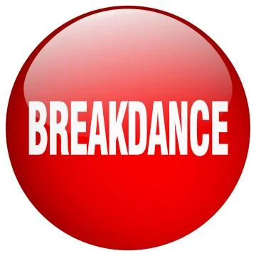 Breakdance red round gel isolated push button Stock Illustration