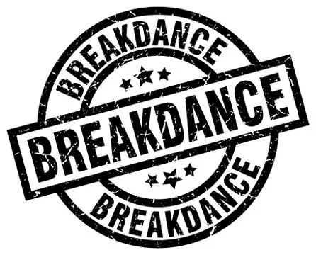Breakdance round grunge black stamp Stock Illustration