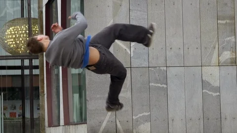 Breakdancer Being Watched By The Guard While Dancing Stock Footage 87709742