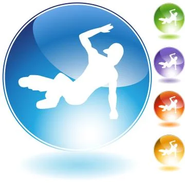Breakdancer crystal icon Stock Illustration