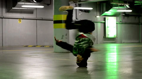 Breakdancer in the garage Stock Footage 35221110