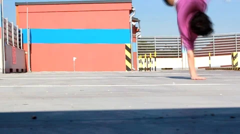Breakdancer on the parking Stock-Footage 32868347