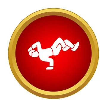 Breakdancer performing street dance power move icon Stock Illustration