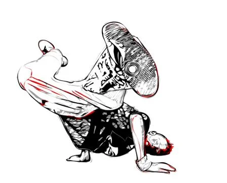 Breakdancer pose Stock Illustration