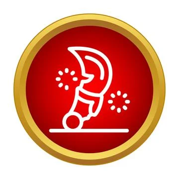 Breakdancer spinning head icon on red background Stock Illustration
