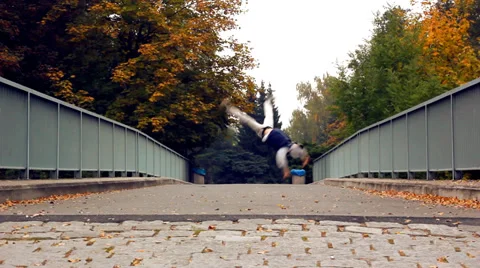 Breakdancer on the street Stock Footage 32868395